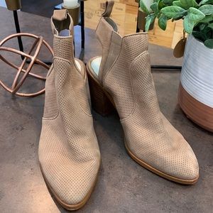 1.State Perforated Tan Ankle Boot